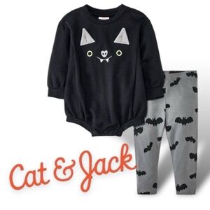 Baby Romper & Leggings Set Bat Face - Cat & Jack 12 Months